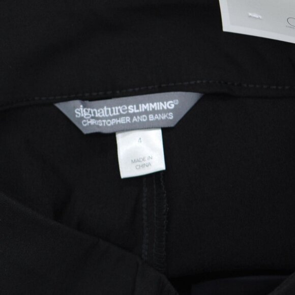 NWT Christopher and Banks Womens Cropped Stretch Pull On Pants Black 4 - Picture 5 of 7